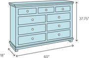 7 Seven Drawer Dresser - Cherry - R&R Furniture Gallery (Fountain Valley, CA)