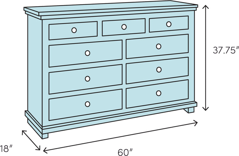 7 Seven Drawer Dresser - Cherry - R&R Furniture Gallery (Fountain Valley, CA)