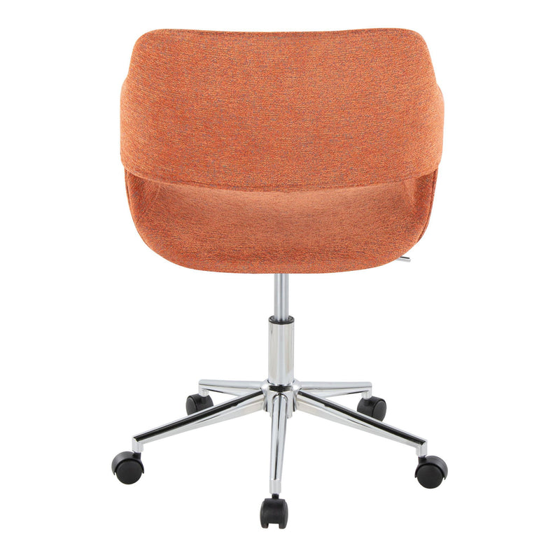 Lumi Source Margarite contemporary office task chair with adjustable height and black fabric seat for desk work comfort.