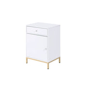 Ottey - Cabinet - White High Gloss & Gold - R&R Furniture Gallery (Fountain Valley, CA)