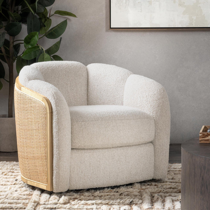 Daisy - Upholstered Swivel Chair - Coastal Sand - R&R Furniture Gallery (Fountain Valley, CA)