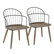 Lumi Source Riley Farmhouse Office Chair set with wooden legs and upholstered seat, perfect for a stylish workspace.