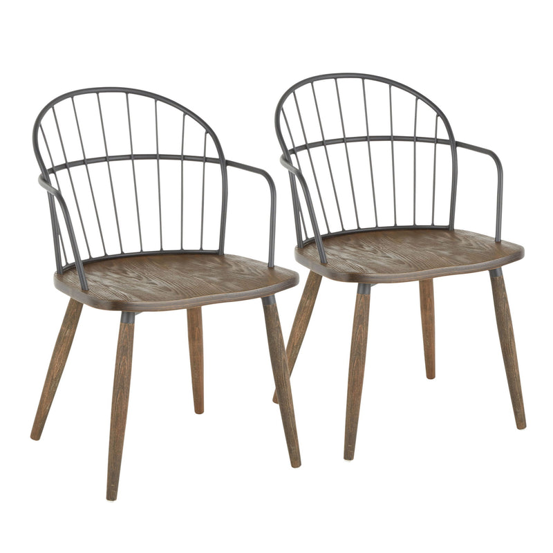 Lumi Source Riley Farmhouse Office Chair set with wooden legs and upholstered seat, perfect for a stylish workspace.