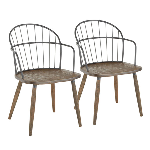Lumi Source Riley Farmhouse Office Chair set with wooden legs and upholstered seat, perfect for a stylish workspace.