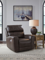 Crossplex - Power Recliner / Adjustable Headrest - Smoke - R&R Furniture Gallery (Fountain Valley, CA)