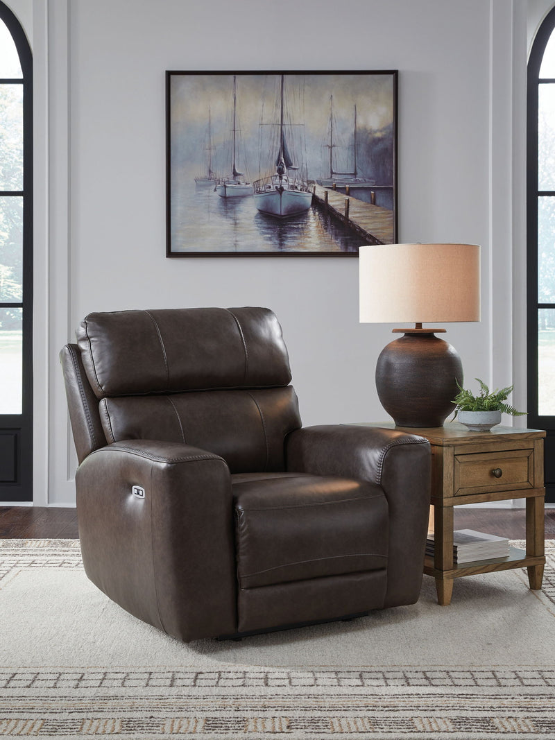 Crossplex - Power Recliner / Adjustable Headrest - Smoke - R&R Furniture Gallery (Fountain Valley, CA)