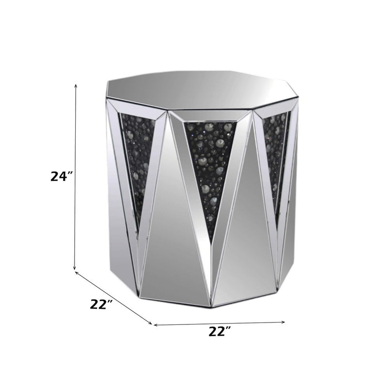 Nysa - End Table - Mirrored & Faux Crystals - R&R Furniture Gallery (Fountain Valley, CA)