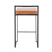Lumi Source Fuji contemporary style stackable counter stool set with sleek design and wooden legs, ideal for modern kitchen or bar area.