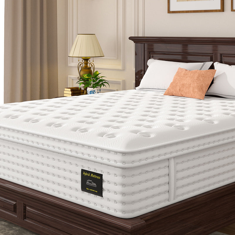 14'' Hybrid Mattress, Memory Foam & Pocket Springs For Pressure Relief - R&R Furniture Gallery (Fountain Valley, CA)