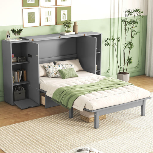 Murphy Bed With Shelves, Drawers And USB Ports - R&R Furniture Gallery (Fountain Valley, CA)