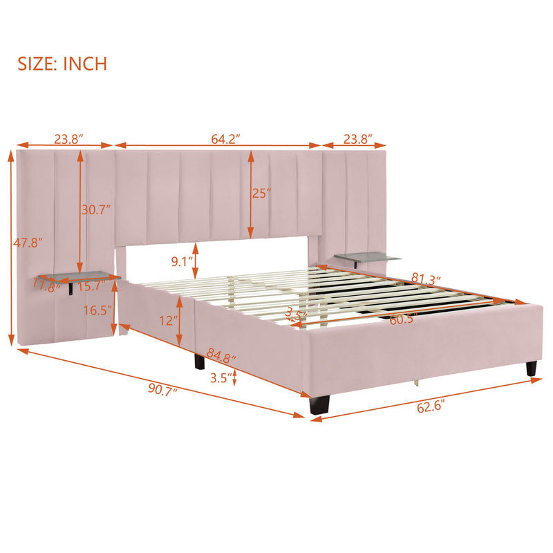 Upholstered Platform Bed With Big Headboard - R&R Furniture Gallery (Fountain Valley, CA)