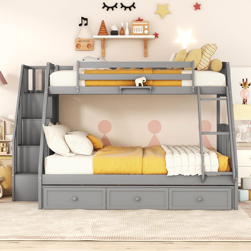 Bunk Bed With Drawers, Ladder And Storage Staircase - R&R Furniture Gallery (Fountain Valley, CA)