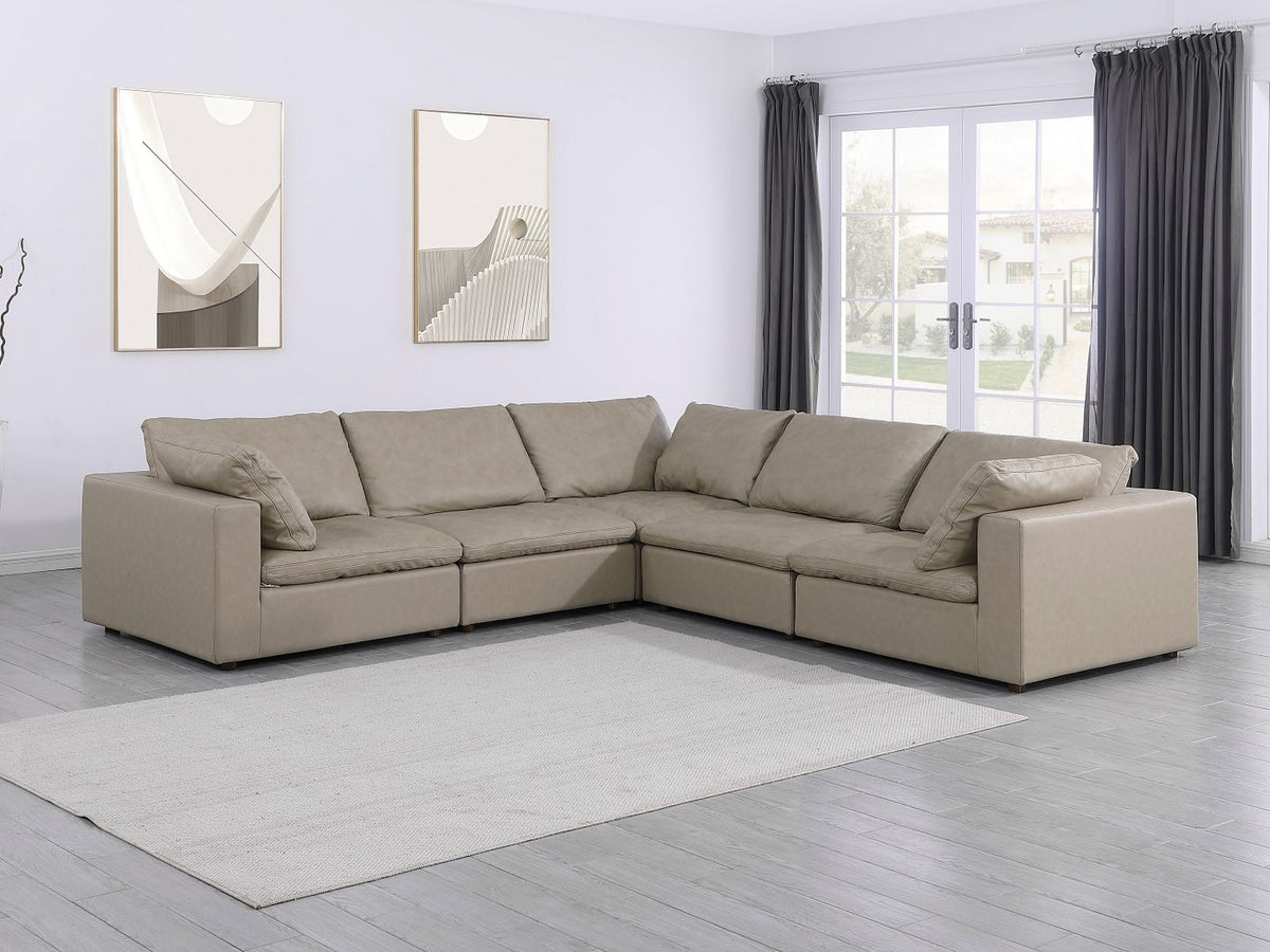 1100 - 5-Piece L-Shaped Sectional (Top-Grain Italian Leather) - R&R Furniture Gallery (Fountain Valley, CA)
