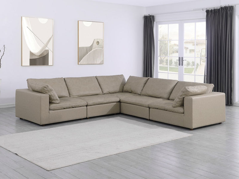 1100 - 5-Piece L-Shaped Sectional (Top-Grain Italian Leather) - R&R Furniture Gallery (Fountain Valley, CA)