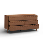 TOV Furniture Oodle 6 Drawer Dresser with sleek wood finish and modern design, featuring six spacious drawers for ample storage.