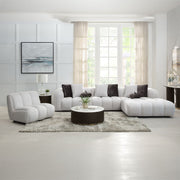 Manilla - Sectional Sofa With 8 Pillows - Ivory White Linen - R&R Furniture Gallery (Fountain Valley, CA)