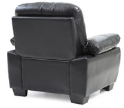 Glory Furniture Marta arm chair with plush upholstery and wooden legs, modern design ideal for living room or office seating.