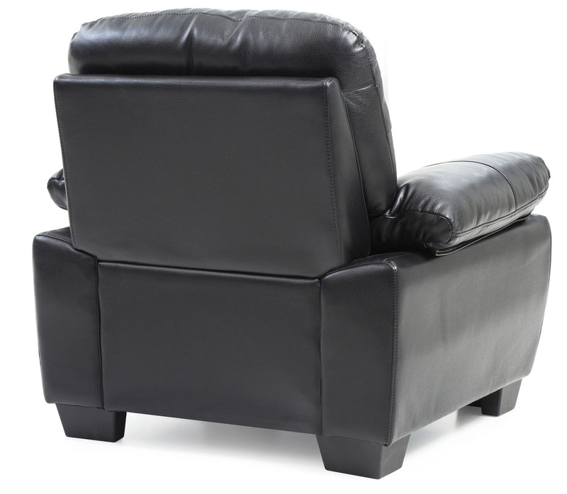 Glory Furniture Marta arm chair with plush upholstery and wooden legs, modern design ideal for living room or office seating.
