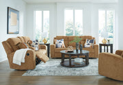 Signature Design by Ashley Kanlow reclining sofa and loveseat set in a modern living room with plush fabric and contemporary style.