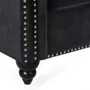 Noble House Chesterfield style 3-seater sofa with deep button tufting, classic stationary design and plush upholstery.