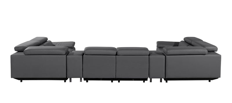 1246 - 8-Piece U-Shaped Modular Power Reclining Sectional With 2 Power Recliners And Power Headrests
