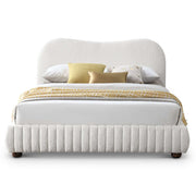 Norme - Queen Size Upholstered Low Profile Platform Bed - Cream - R&R Furniture Gallery (Fountain Valley, CA)