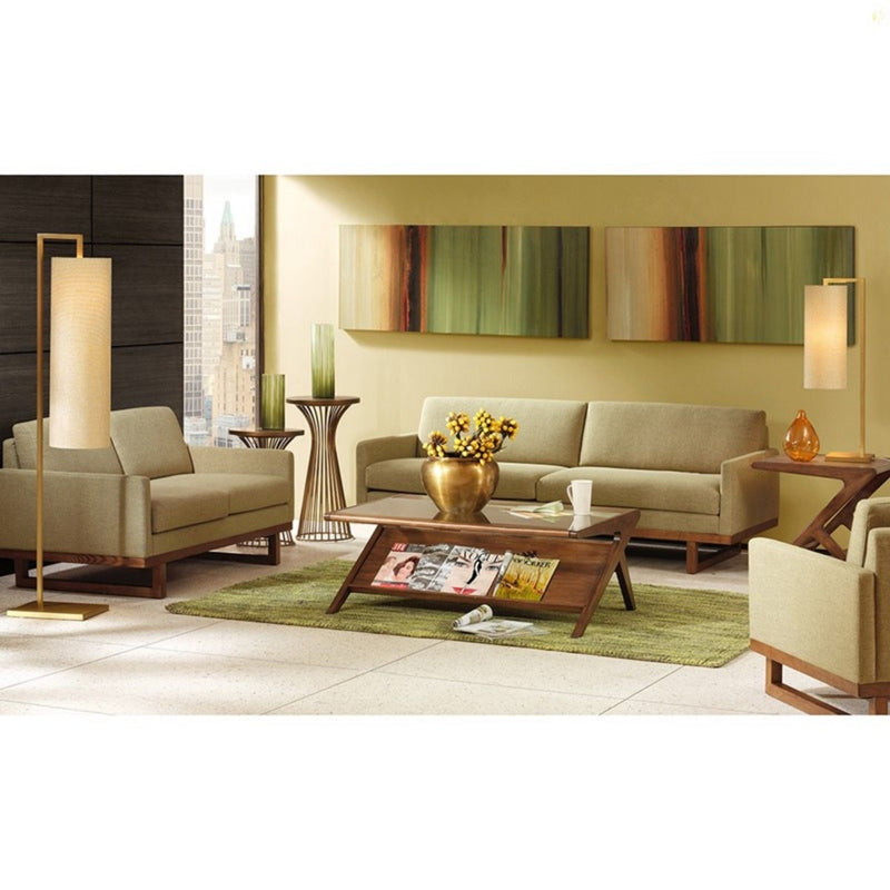 Coffee Table With Tempered Glass Top - Walnut - R&R Furniture Gallery (Fountain Valley, CA)