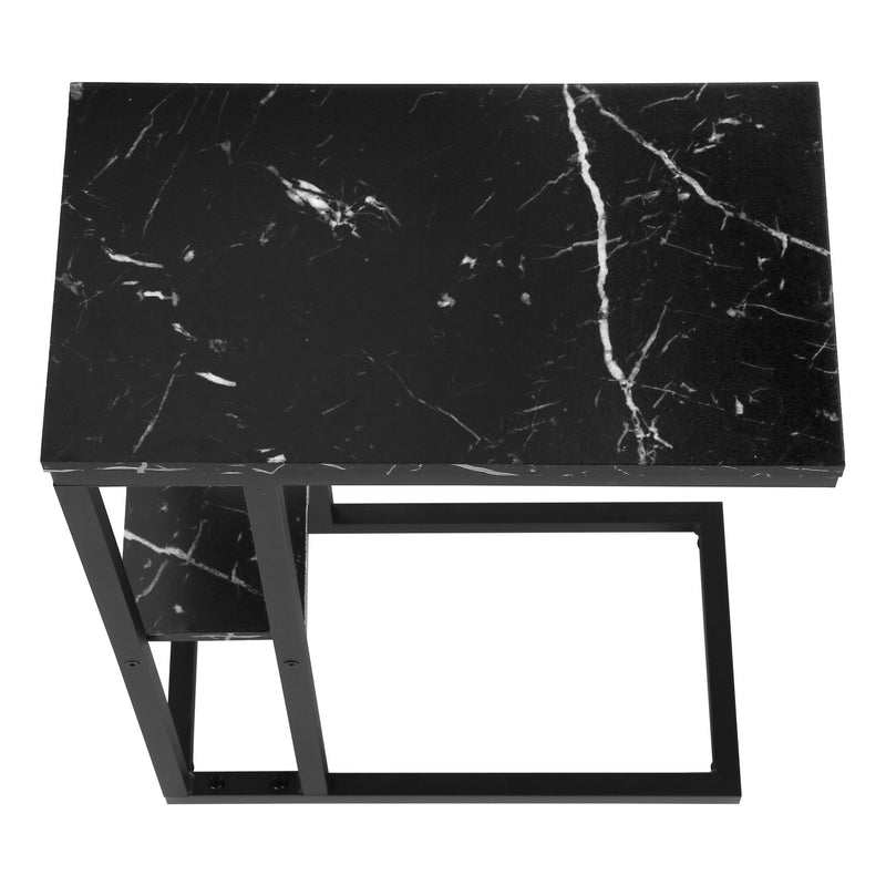 Accent Table, C - Shaped, Marble Look Contemporary & Modern Convenient Design - R&R Furniture Gallery (Fountain Valley, CA)
