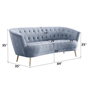 Bayram - Sofa - Light Gray Velvet - R&R Furniture Gallery (Fountain Valley, CA)