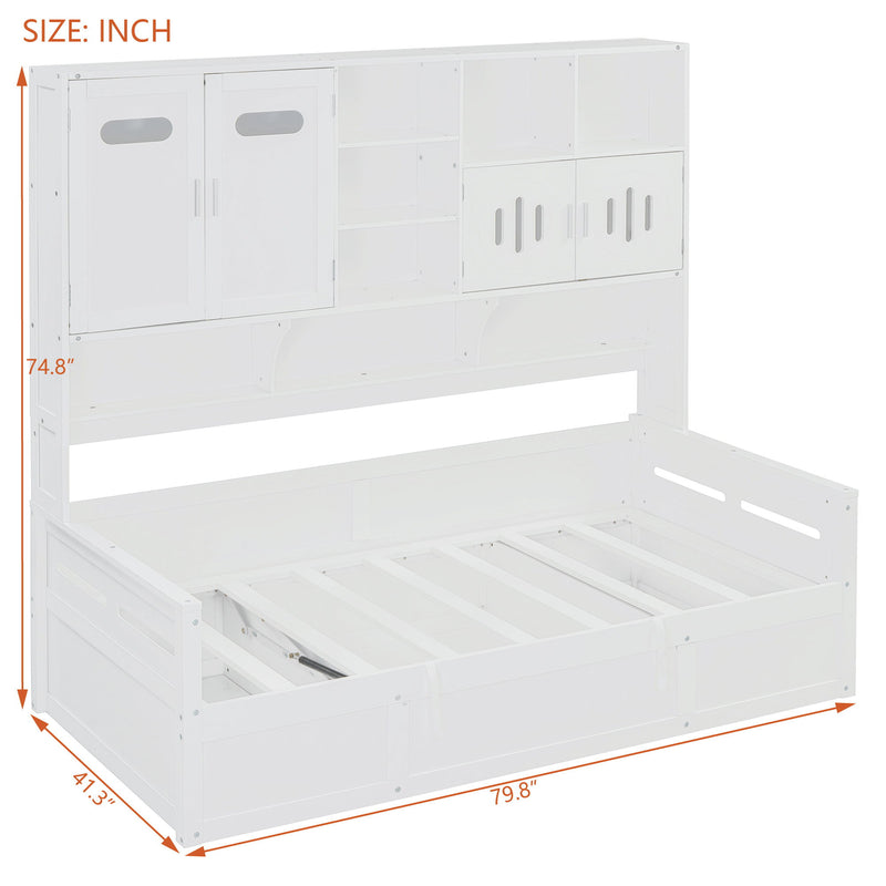 Daybed With All-In-One Cabinet And Shelf - R&R Furniture Gallery (Fountain Valley, CA)