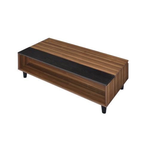 Avala - Coffee Table With Lift Top - Walnut & Black - R&R Furniture Gallery (Fountain Valley, CA)