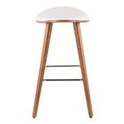 Pair of Lumi Source contemporary saddle counter stools with sleek design, set of 2, perfect for modern kitchen or bar counters.