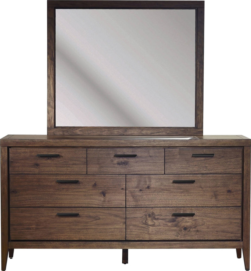 Boracay Beveled Glass Landscape Mirror in Wild Oats Brown