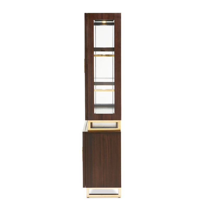 Belmont Place - Display Cabinet - White / Dark Brown - R&R Furniture Gallery (Fountain Valley, CA)