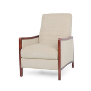 Noble House Mid Century Modern fabric channel stitch wood pushback recliner with sleek design and cushioned seating.