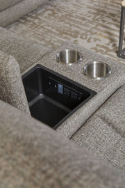 Penfield - Power Zero G Console Loveseat With Heat, Massage & Speaker P3 - Frappe - R&R Furniture Gallery (Fountain Valley, CA)