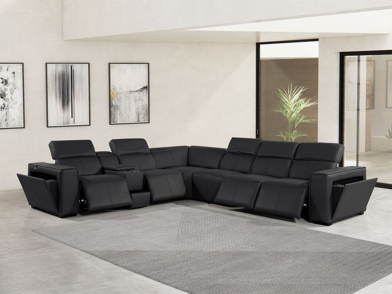 1224 - 7-Piece L-Shaped Sectional Sofa In With 4 Power Recliners & Power Headrests