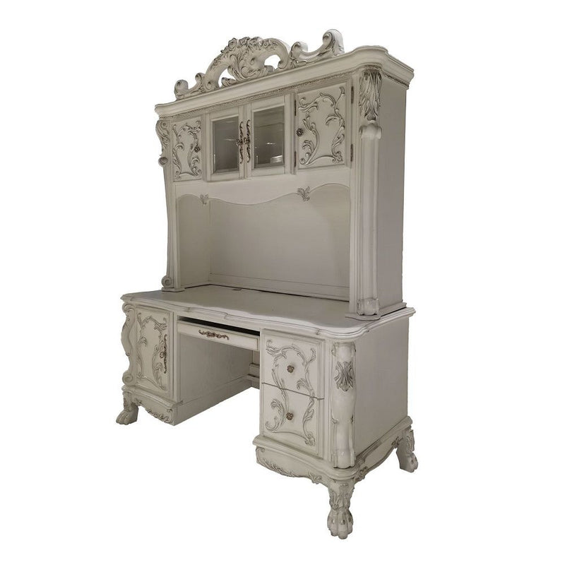 Dresden - Computer Desk & Hutch - Bone White - R&R Furniture Gallery (Fountain Valley, CA)