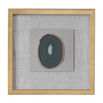 Keeva Agate Stone Shadow Box wall decor by Uttermost featuring a gold frame and natural agate stone design.