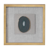 Keeva Agate Stone Shadow Box wall decor by Uttermost featuring a gold frame and natural agate stone design.