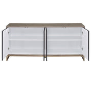 Payo - Console Cabinet - Black Marble Print Oak & Champagne - R&R Furniture Gallery (Fountain Valley, CA)