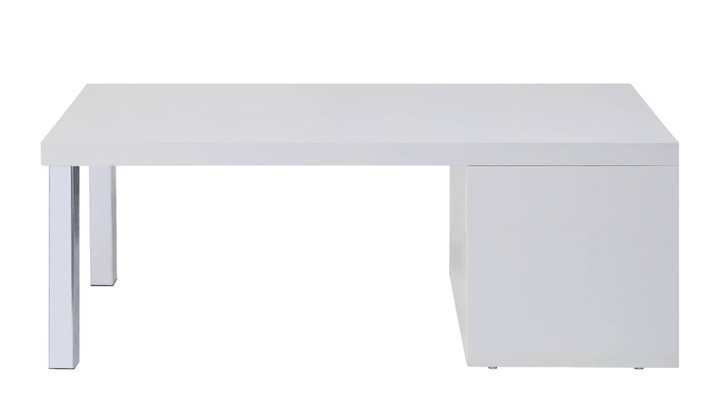 Harta - Coffee Table - White High Gloss & Chrome - R&R Furniture Gallery (Fountain Valley, CA)