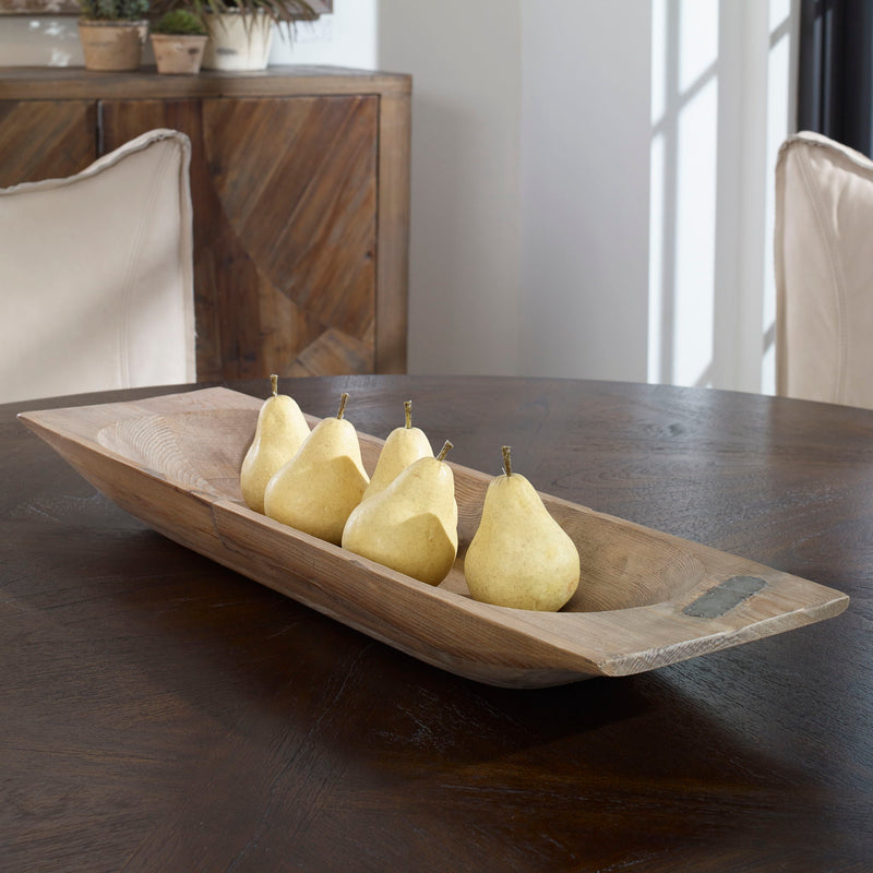 Dark brown Uttermost dough tray with a rectangular shape and textured surface, ideal for baking or serving.