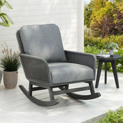 Contemporary Minimalist Wicker Rocking Chair With Soft Cushions - R&R Furniture Gallery (Fountain Valley, CA)