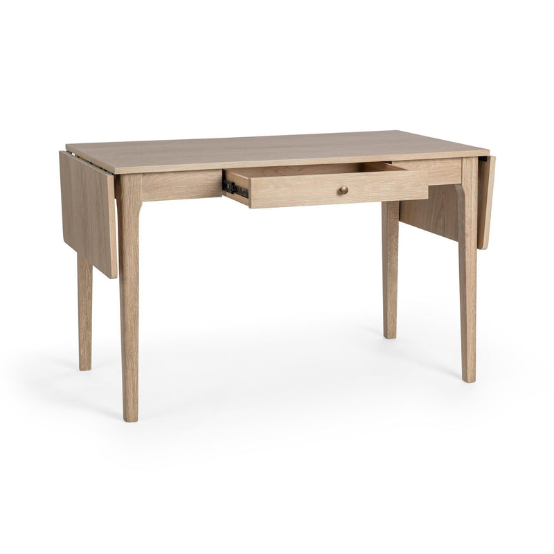 Classic Home Karl extendable coastal drift writing desk with sleek wood finish and adjustable surface for versatile workspace.