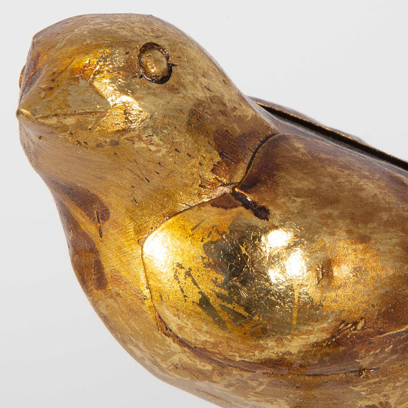 Light brown bird sculptures set of 2 by Uttermost, detailed passerine bird figurines for home decor.
