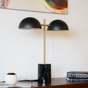 Nova - Hydro Table Lamp With On / Off Switch Double Lamp - Black / Gold / Marble - R&R Furniture Gallery (Fountain Valley, CA)