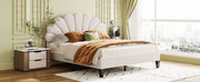 Upholstered Platform Bed With Flower Pattern Headboard - R&R Furniture Gallery (Fountain Valley, CA)