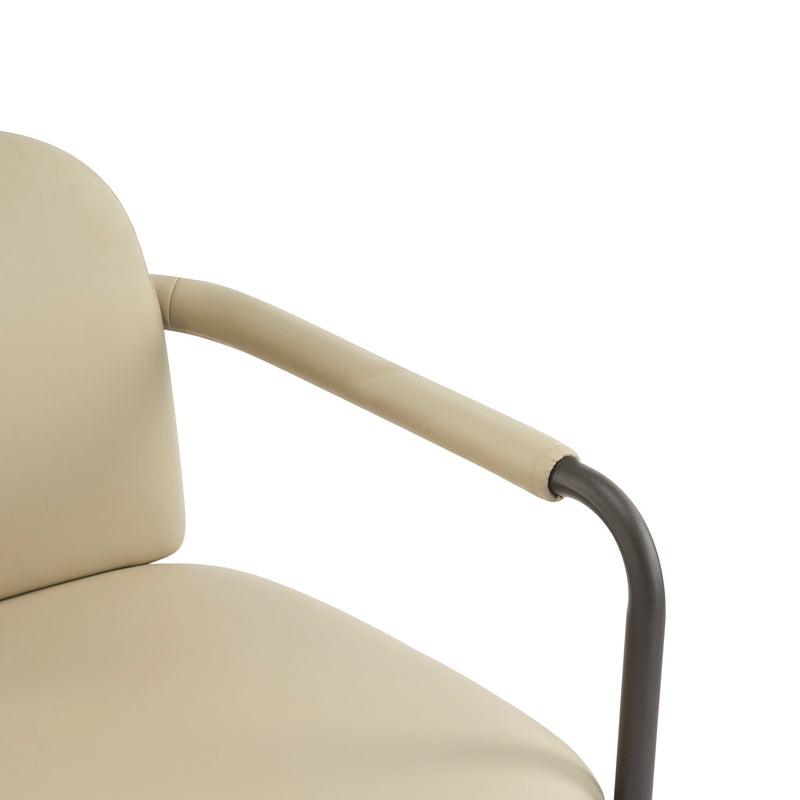 Modern Dining Chair (Set of 2) With Iron Frame - Espresso / Khaki - R&R Furniture Gallery (Fountain Valley, CA)
