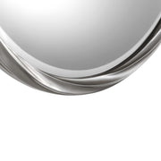 Uttermost Orion round silver wall mirror with a sleek, modern frame, perfect for contemporary home decor.